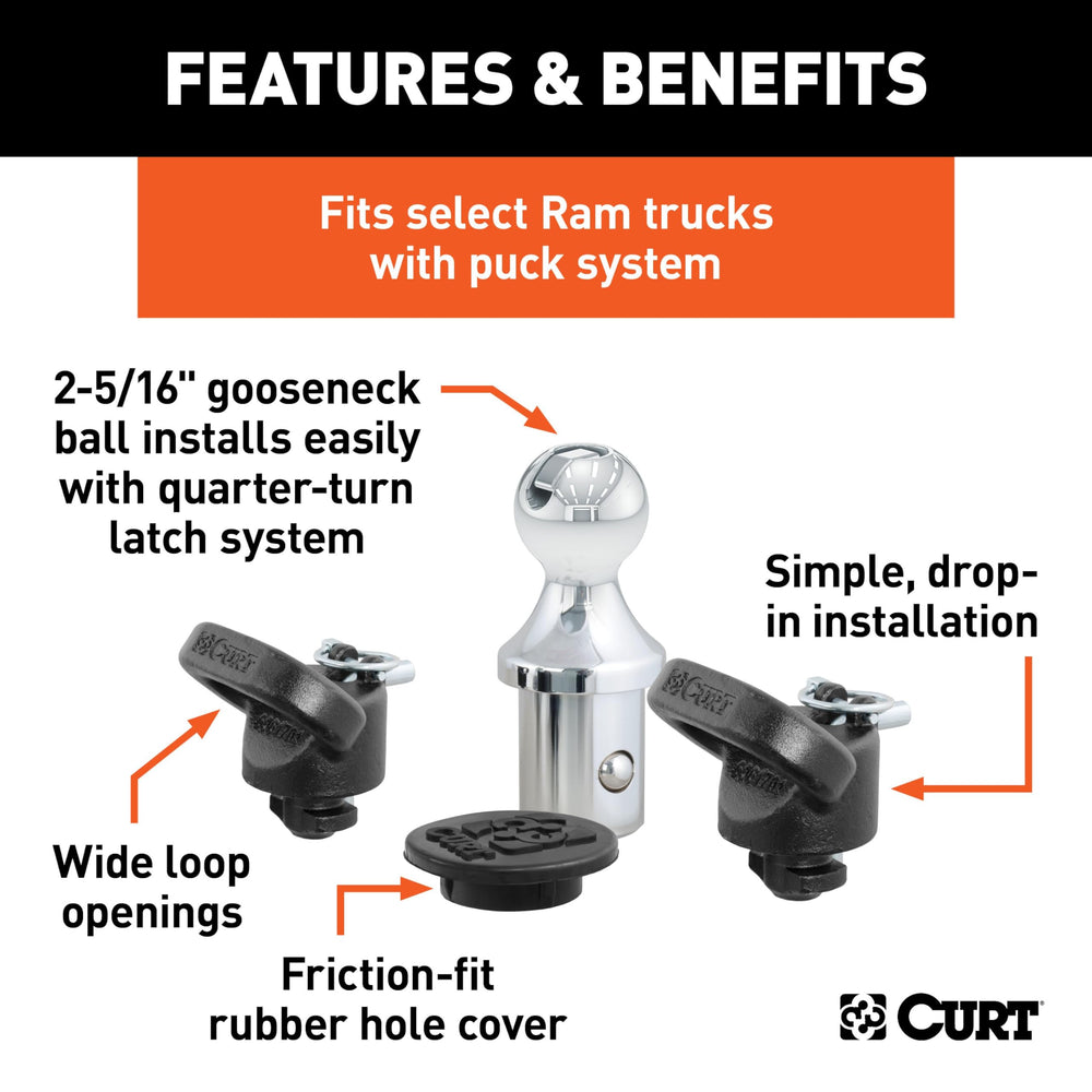 CURT rubber hole cover protecting gooseneck hole