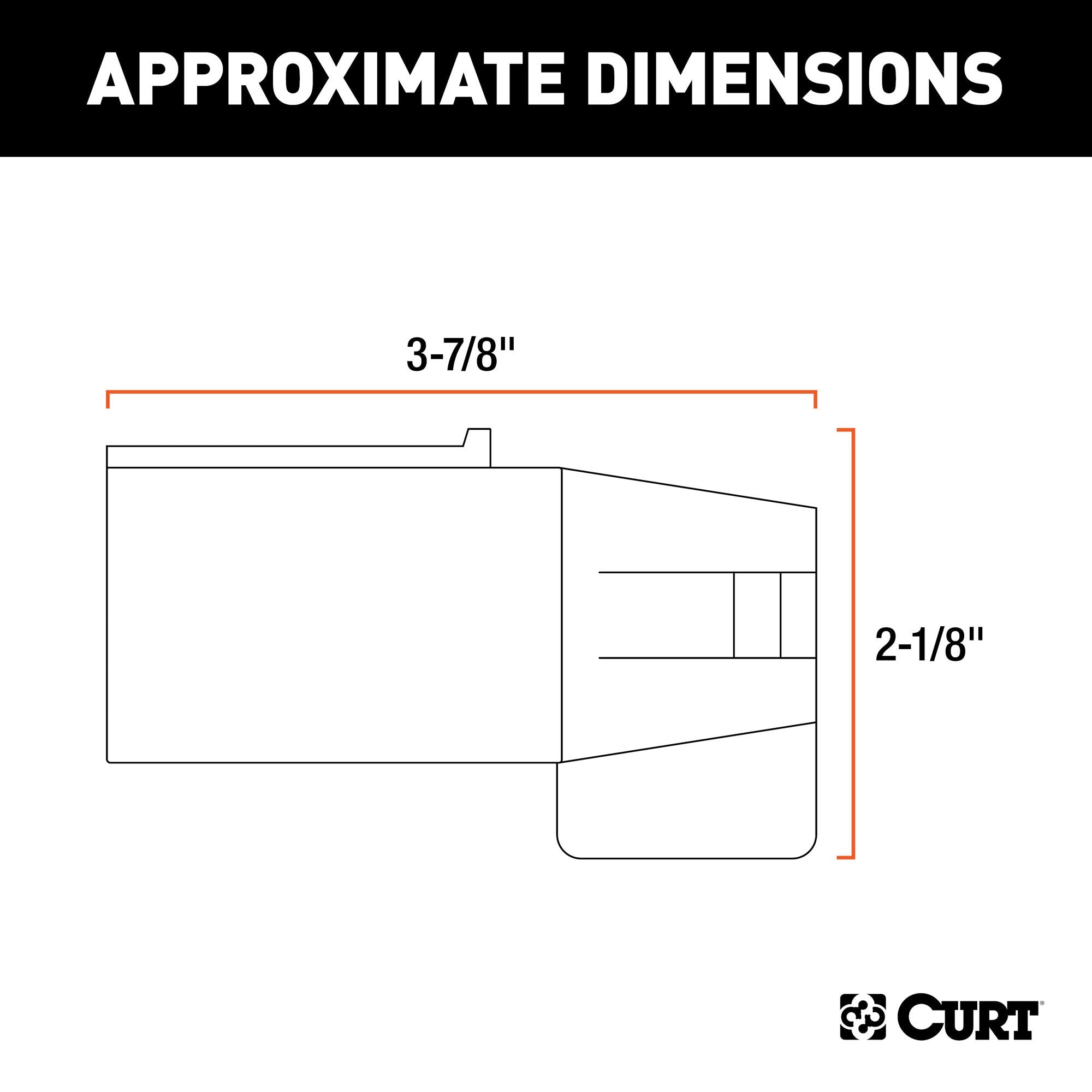 CURT 57251 adapter shows easy-grip sides for effortless plugging into vehicle or trailer.