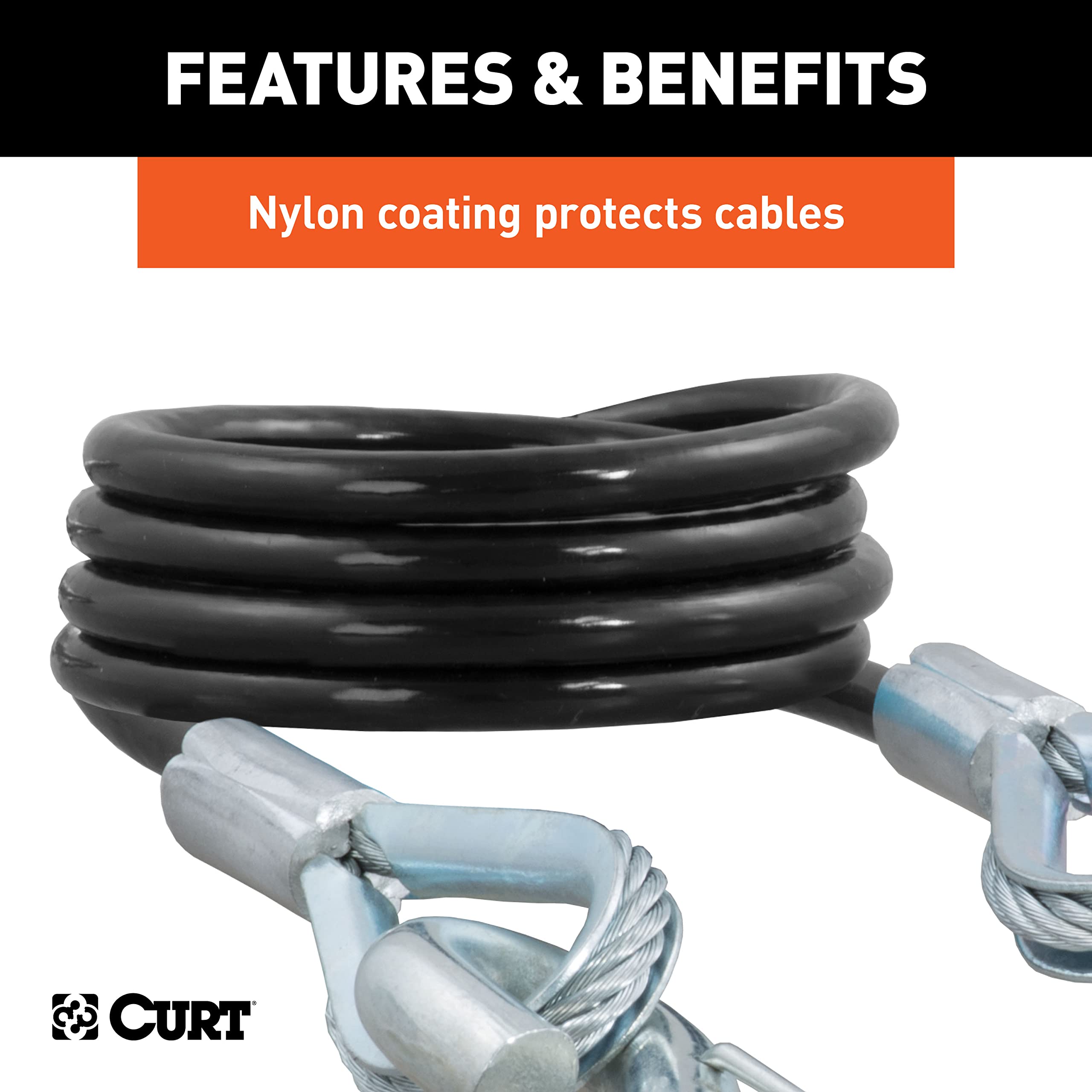 CURT system offers 3,500 lbs minimum break force for added towing support.