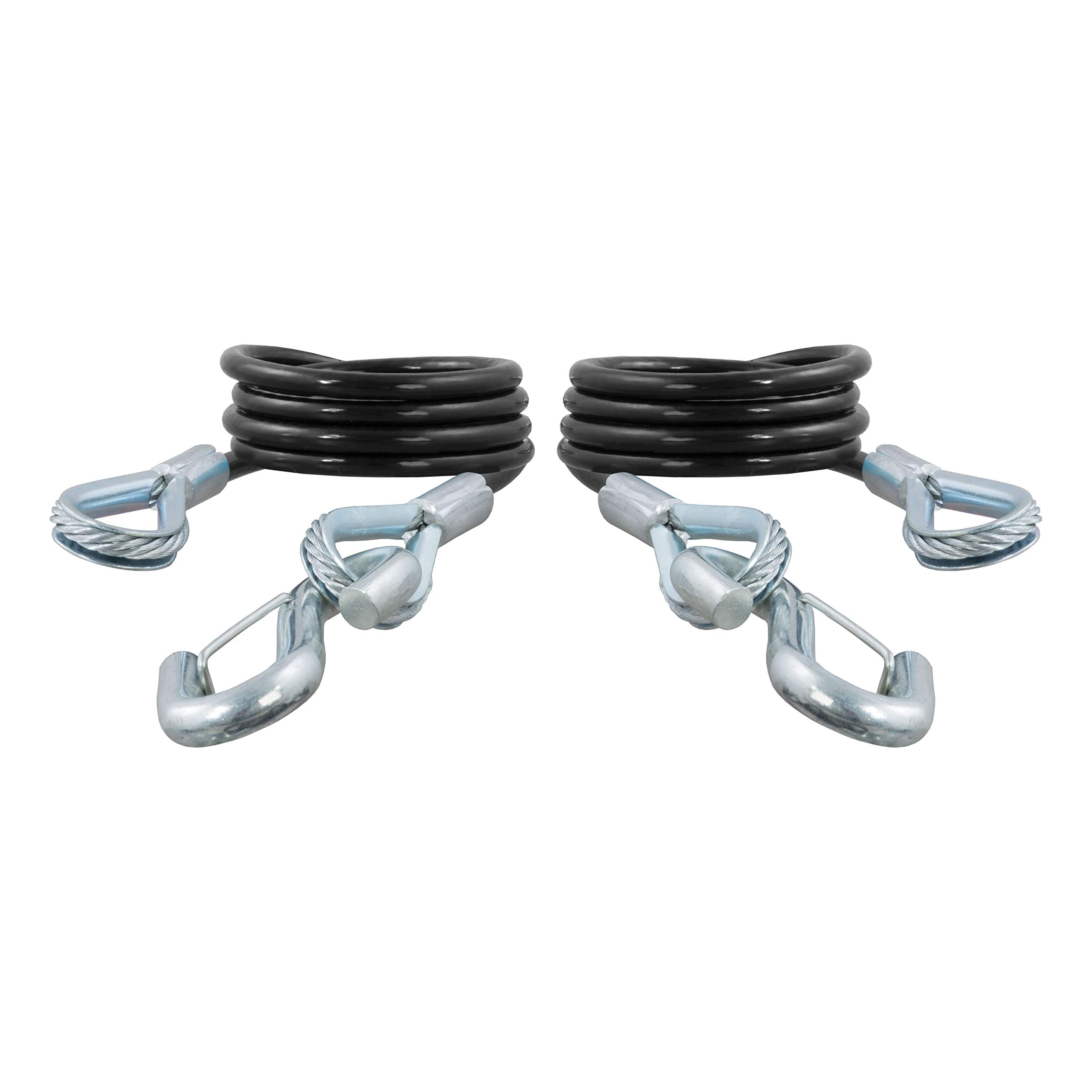 CURT vinyl-coated safety cable, 43-7/8 inch, resists rust for outdoor trailer towing.