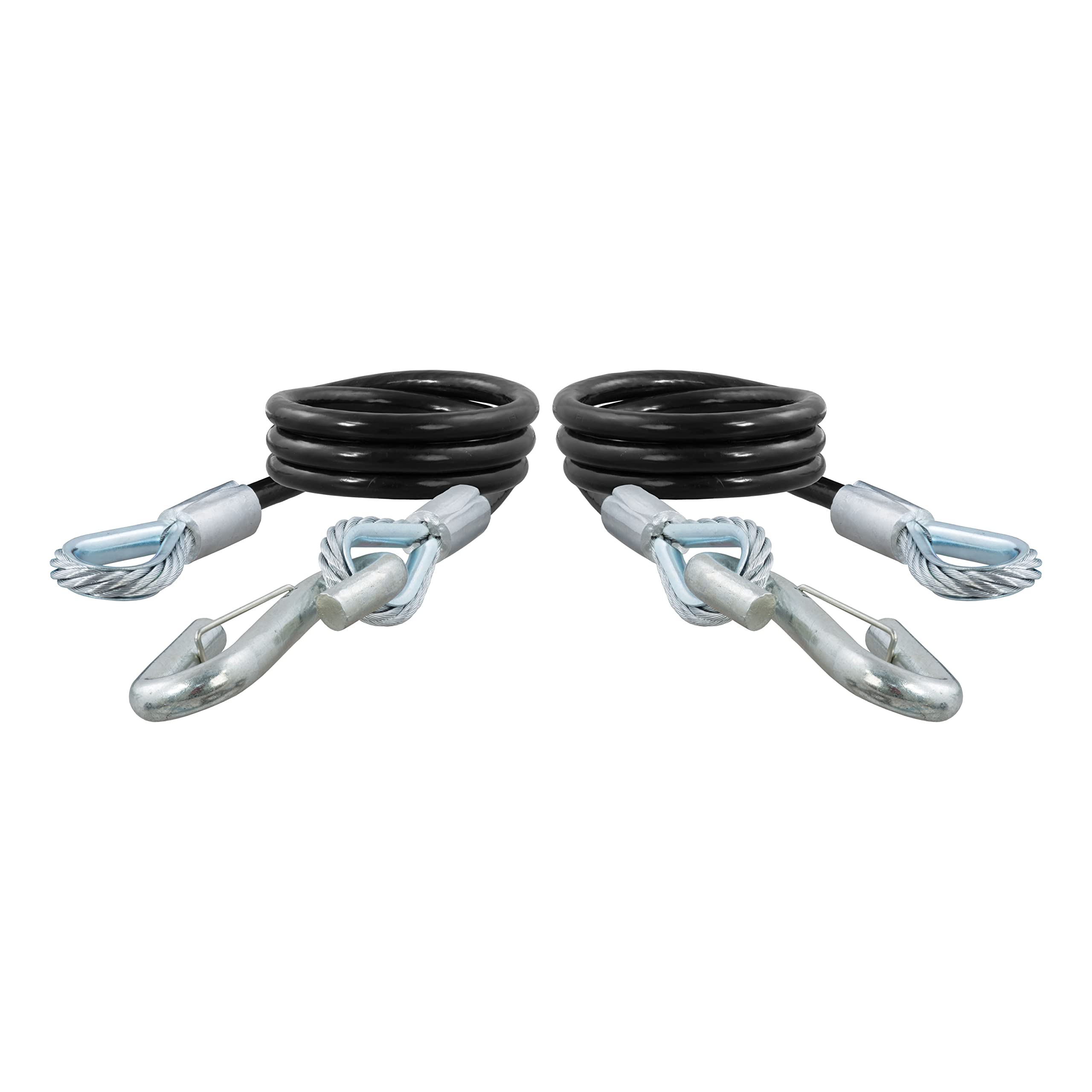 CURT 80176 safety cable assembly with hooks product shot for secure towing.