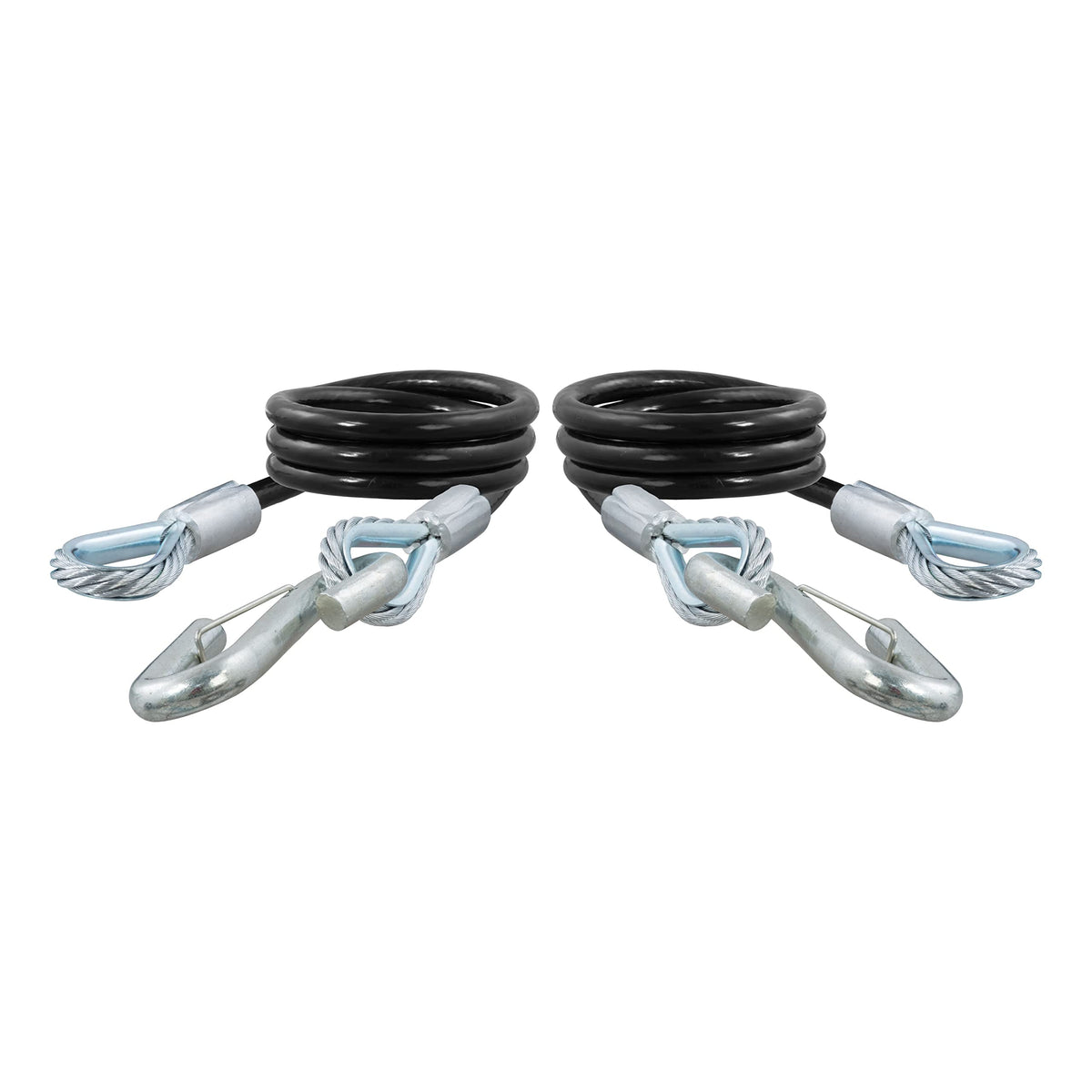 CURT 80176 safety cable assembly with hooks product shot for secure towing.