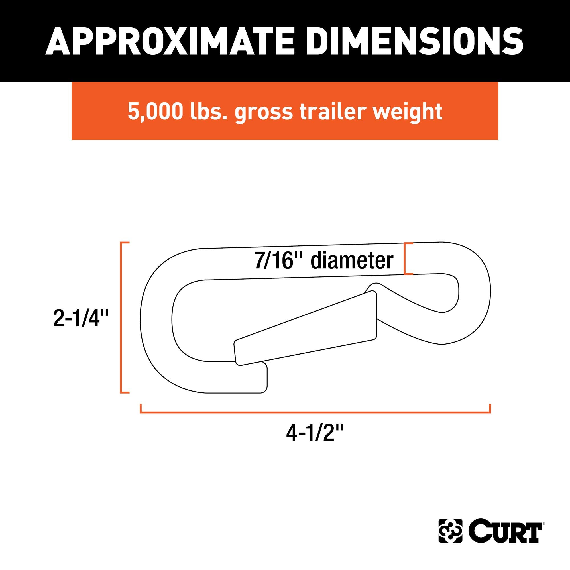 CURT 81277 snap hook mounted on trailer hitch showing easy installation