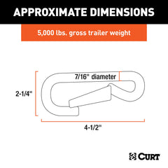 CURT 81277 snap hook mounted on trailer hitch showing easy installation