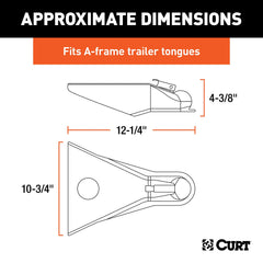 CURT A-frame coupler fits 2-5/16 inch ball for versatile towing
