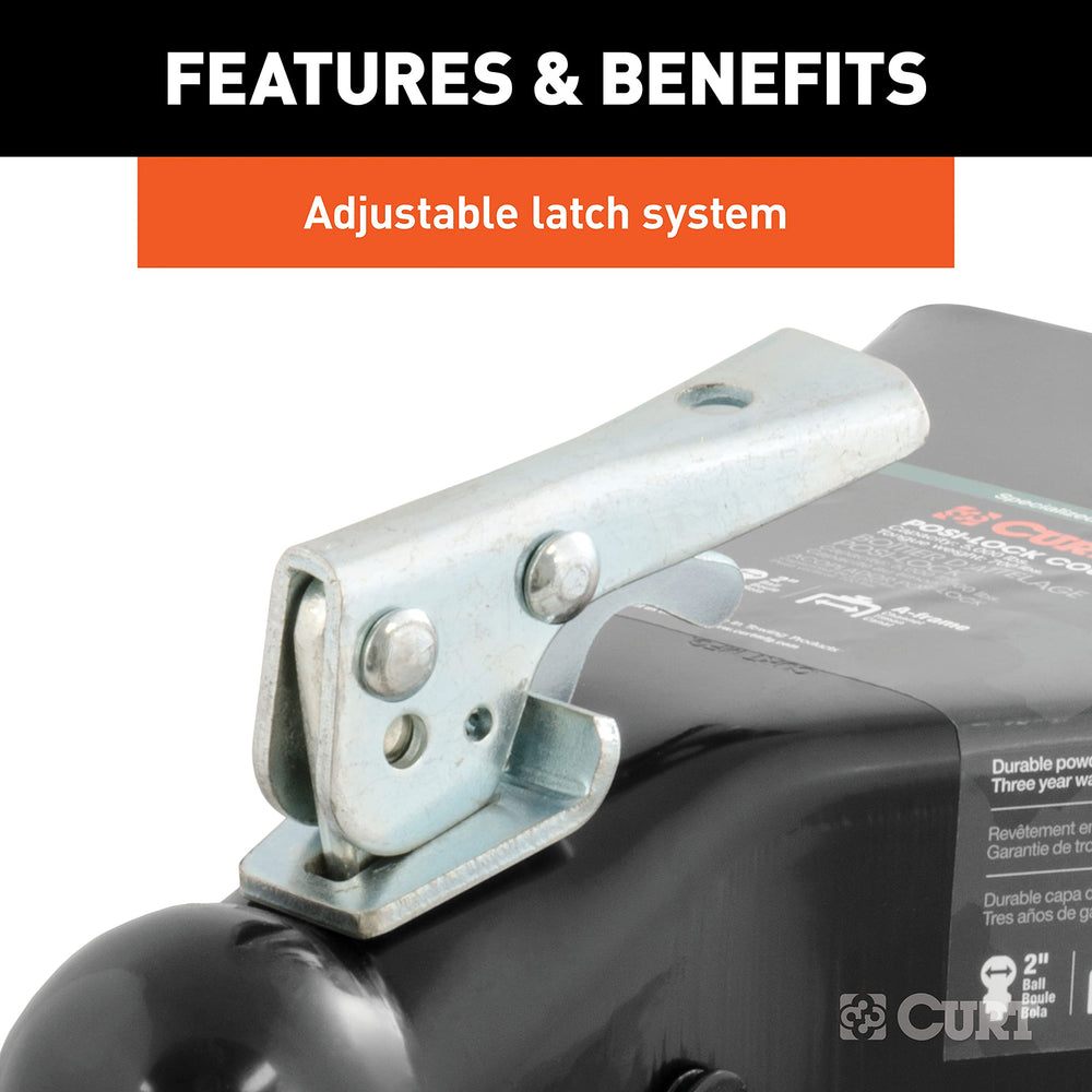 Curt black powder coat finish protects against corrosion and road grime.