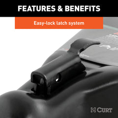 Zinc-plated CURT A-frame coupler with durable finish against weather