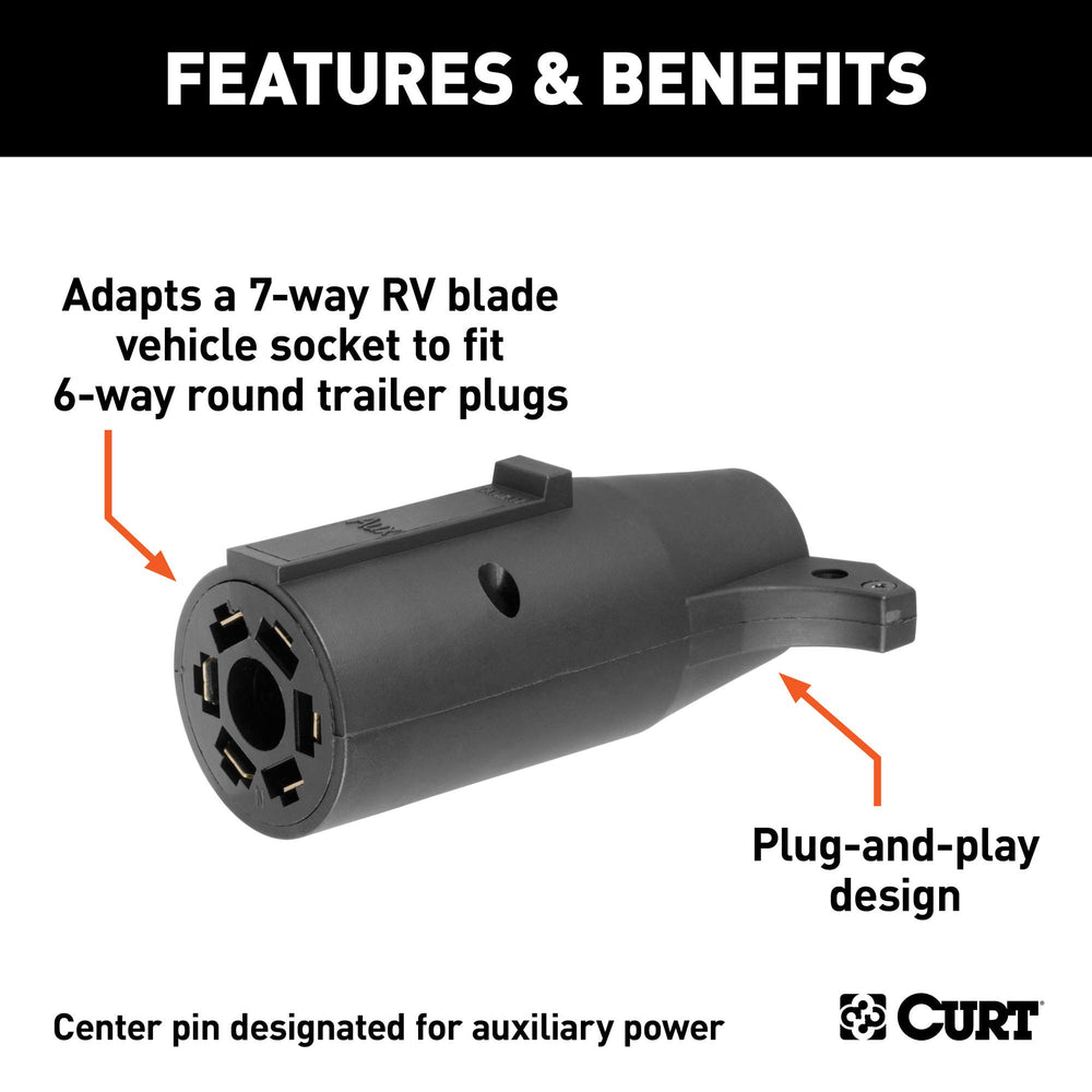 CURT 57260 durable black housing provides rust-free reliability during travel.