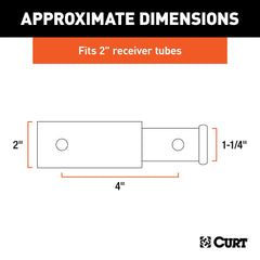 CURT adapter extends hitch by 4 inches for easier trailer clearance.