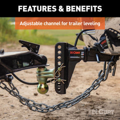 CURT adjustable shank dropping up to 6 inches for varied hitch heights