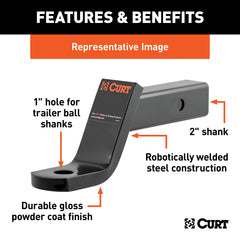 CURT CNC-welded ball mount demonstrates precision and durability.