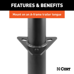 Durable CURT finish with black powder coat and zinc plating resists elements.