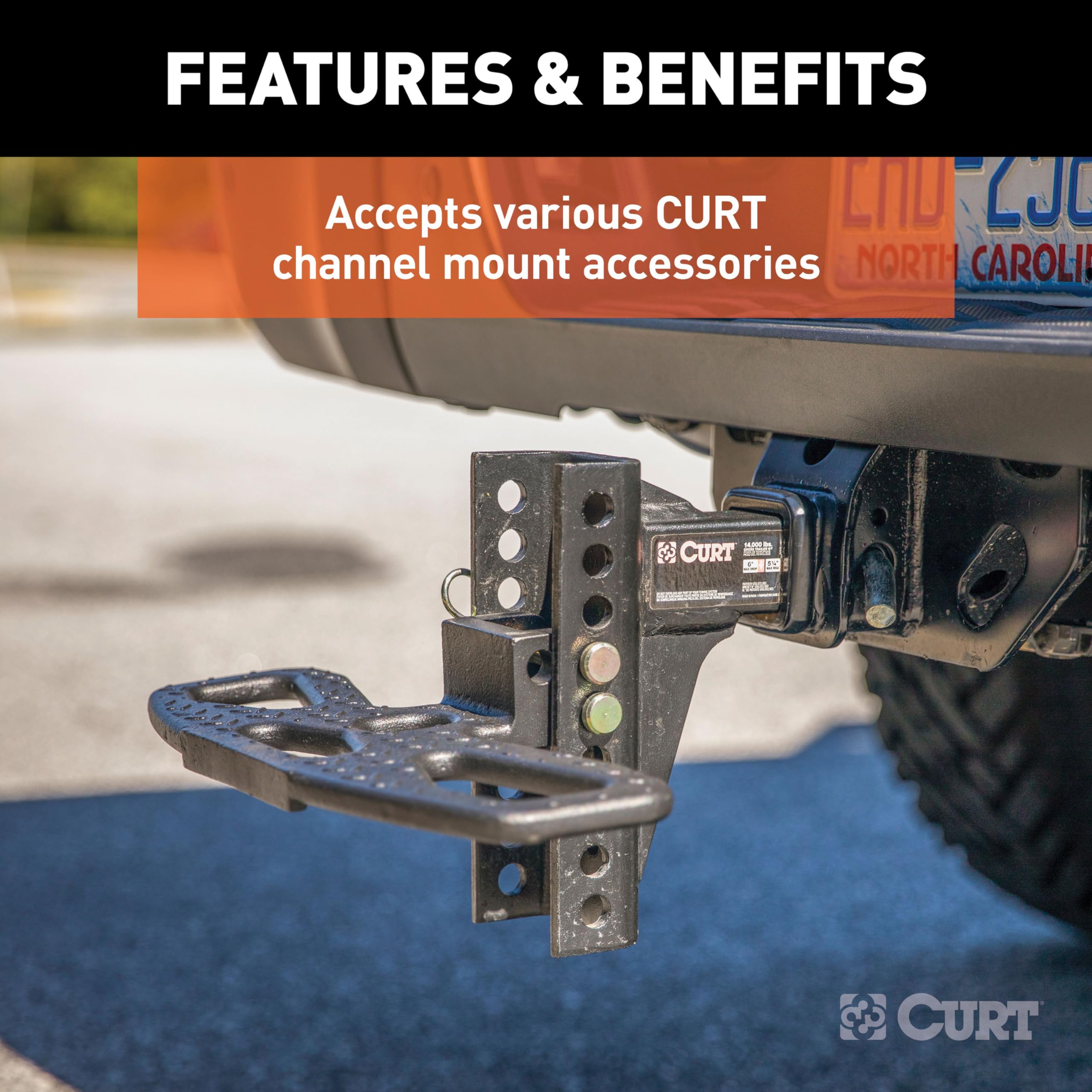 CURT channel mount compatible with pintle and ball mount attachments