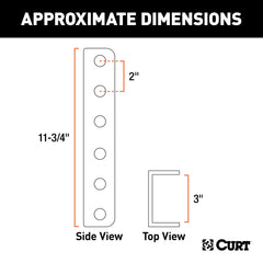 CURT channel-style lunette ring mount compatible with CURT rings for versatile towing setups