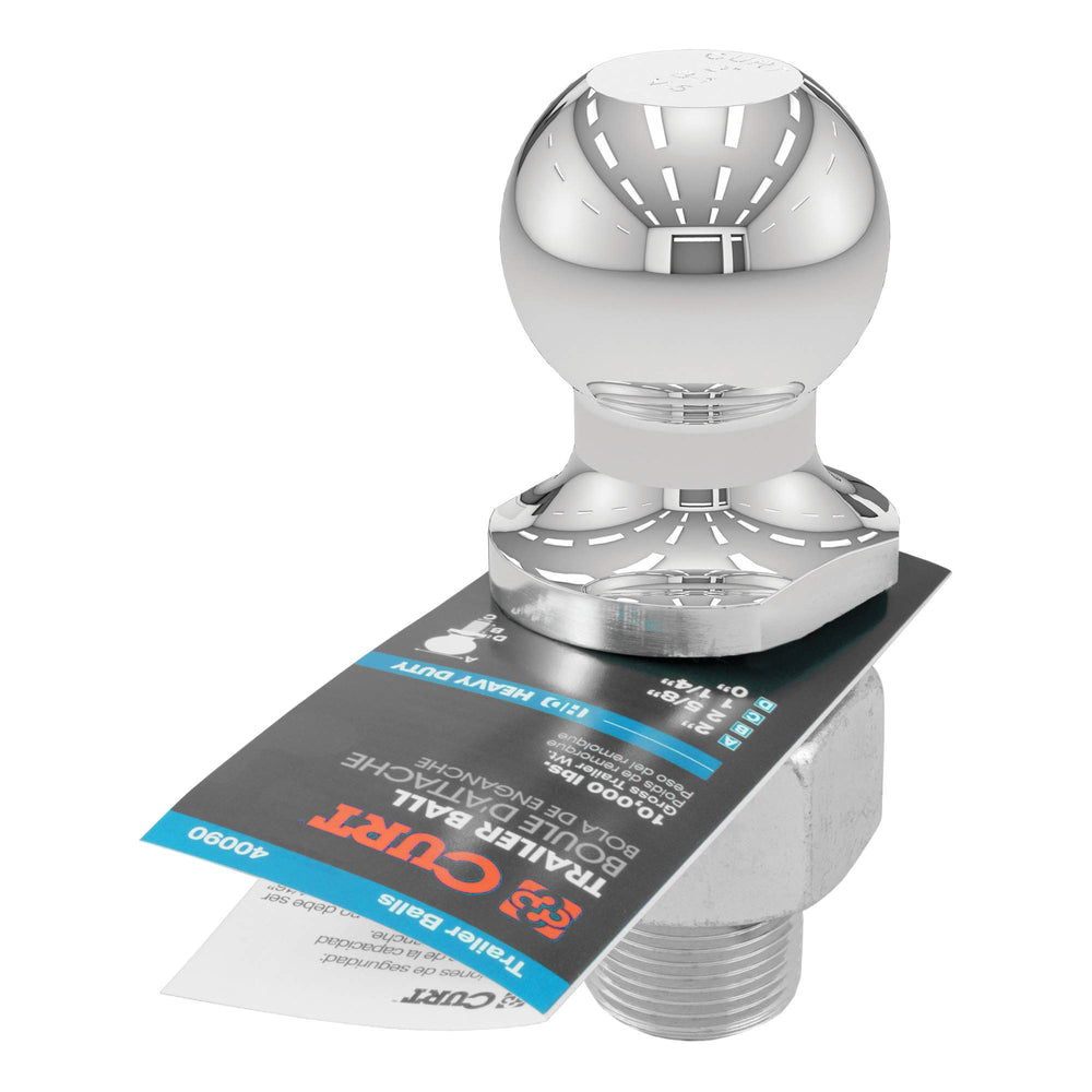 CURT chrome-plated finish highlights corrosion resistance.