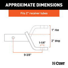 CURT Class 4 ball mount flipped to 1-inch rise for precise trailer leveling.