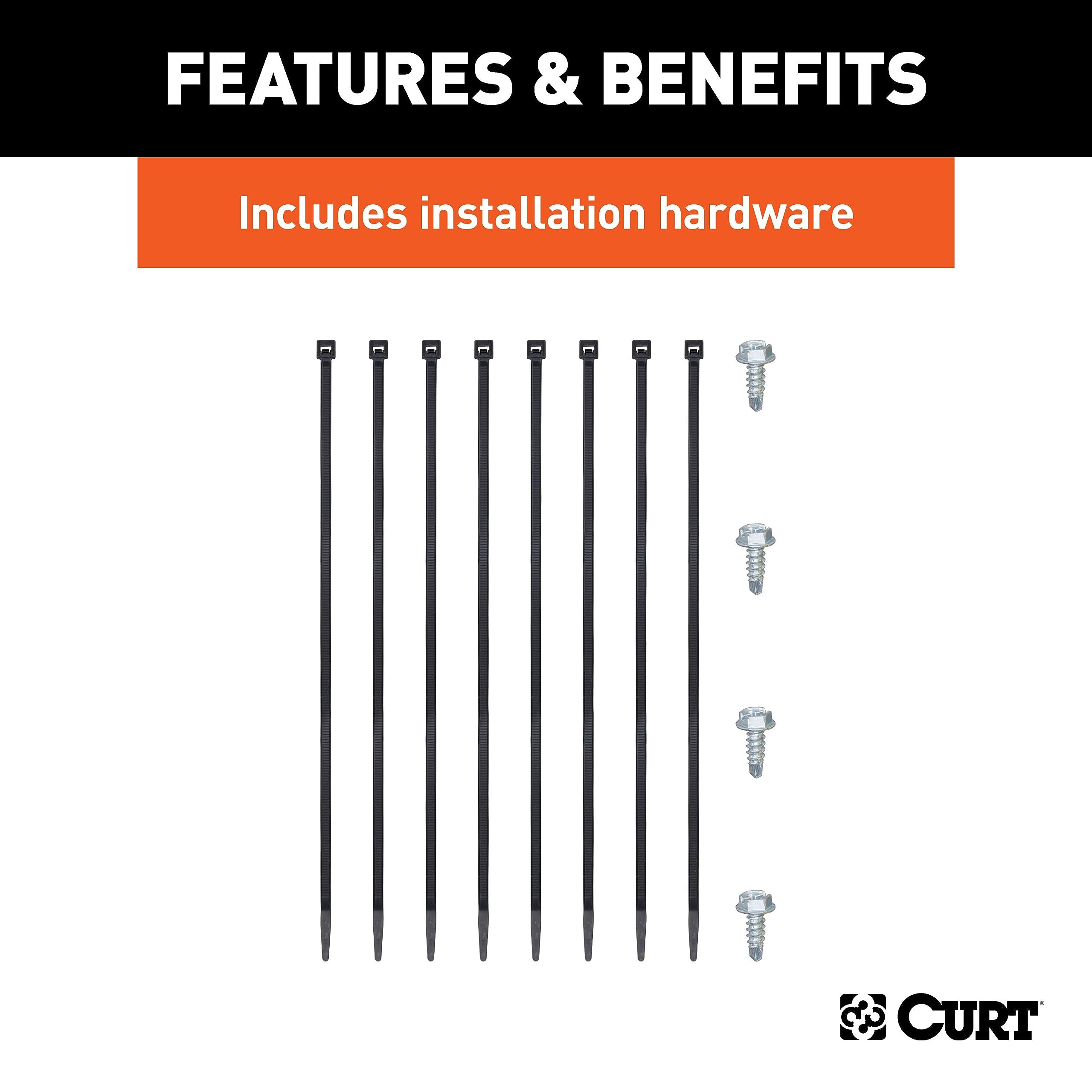 CURT compatibility with Chevy, Dodge, Ford, GMC, Nissan, Ram, Toyota trucks