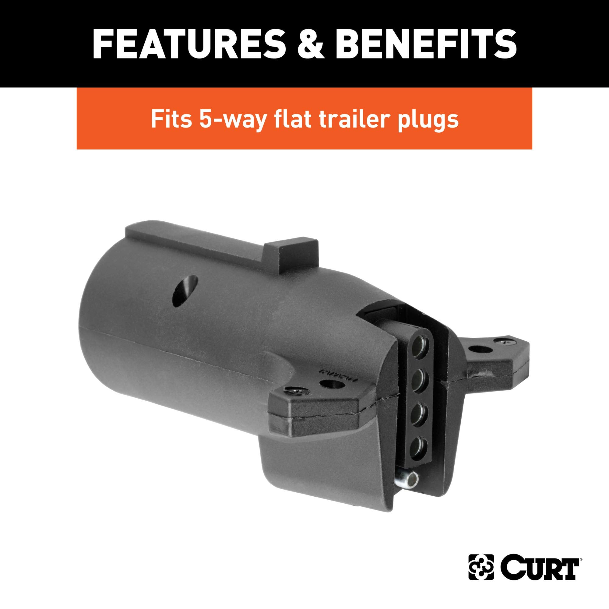 CURT adapter offers no-splice installation for quick tows and faster setup.