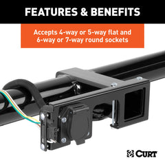 CURT notched design of Easy-Mount bracket provides easy pin access to hitch clip.