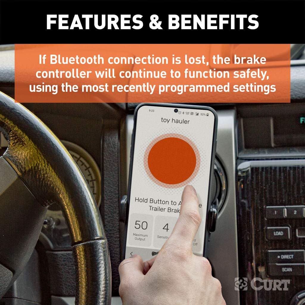 CURT Echo Kit locking tab with strap secures to the vehicle socket