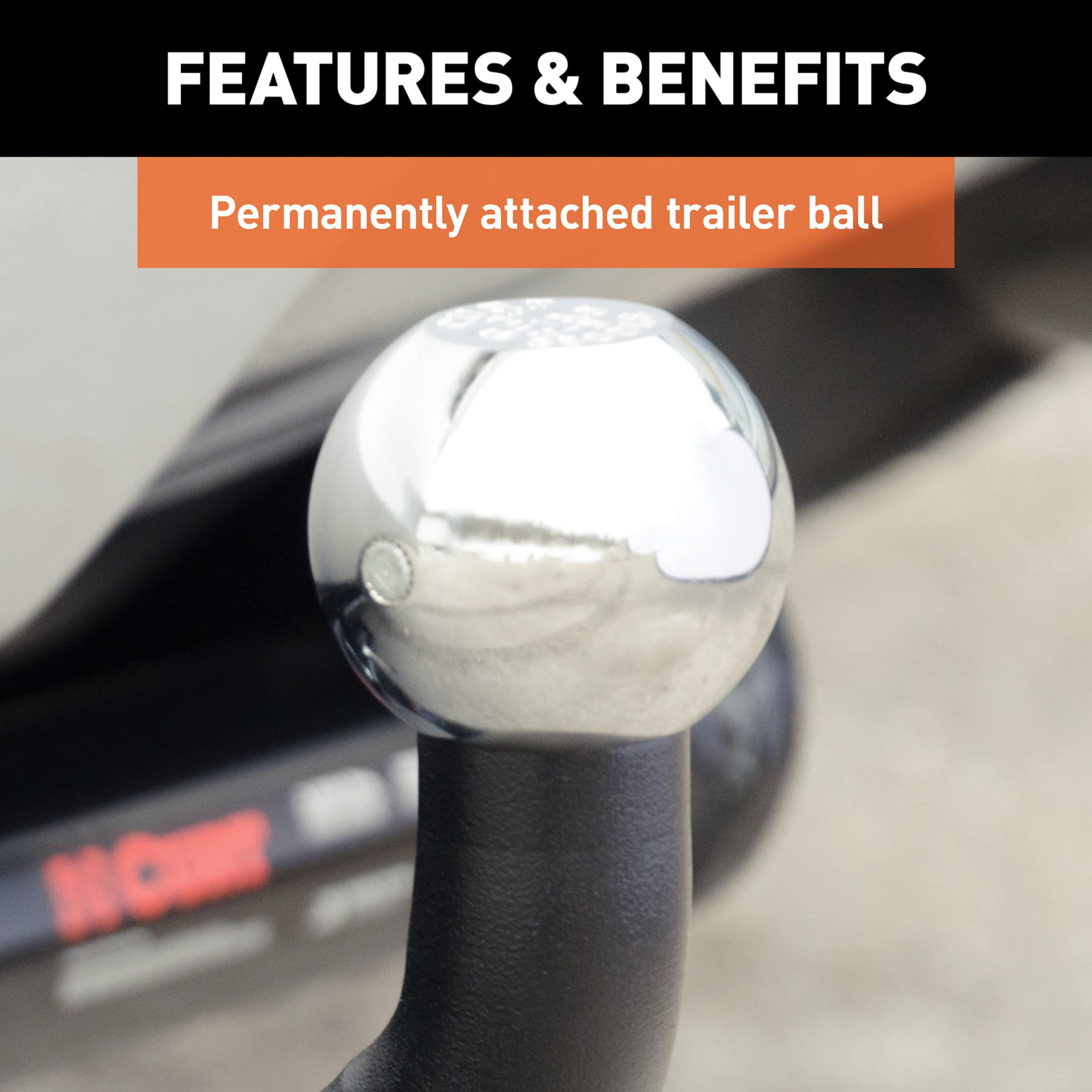 CURT euro mount displayed with 7-1/4 inch length for level towing.