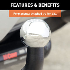 CURT euro mount displayed with 7-1/4 inch length for level towing.