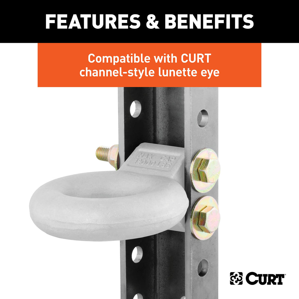 CURT five height-adjustment positions enable precise trailer leveling