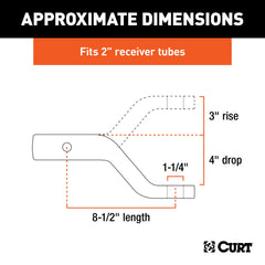 CURT forged ball mount close-up highlights steel texture and durable carbide powder coat.