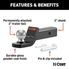 CURT Fusion welded ball mount supports up to 7,500 lbs gross weight