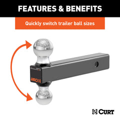 CURT glossy black powder-coat finish protects the mount from weathering.