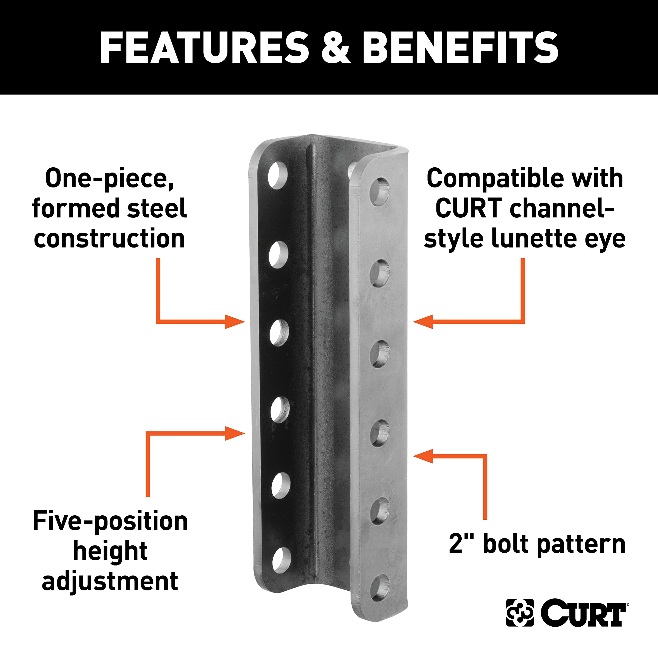CURT heavy-duty towing connection suitable for construction and agricultural trailers