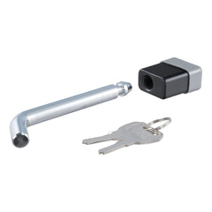 CURT hitch lock displays the 18000 lb rating with a robust deadbolt design for trailer security.