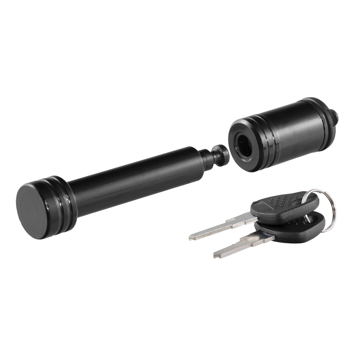 CURT hitch lock with barbell design secures your trailer hitch.