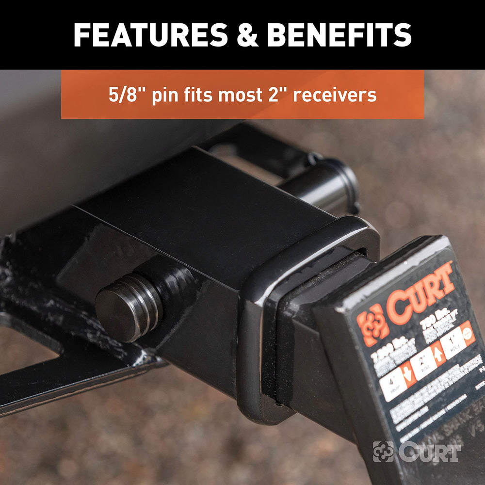 CURT hitch lock dust cap image highlights moisture protection for internal parts.