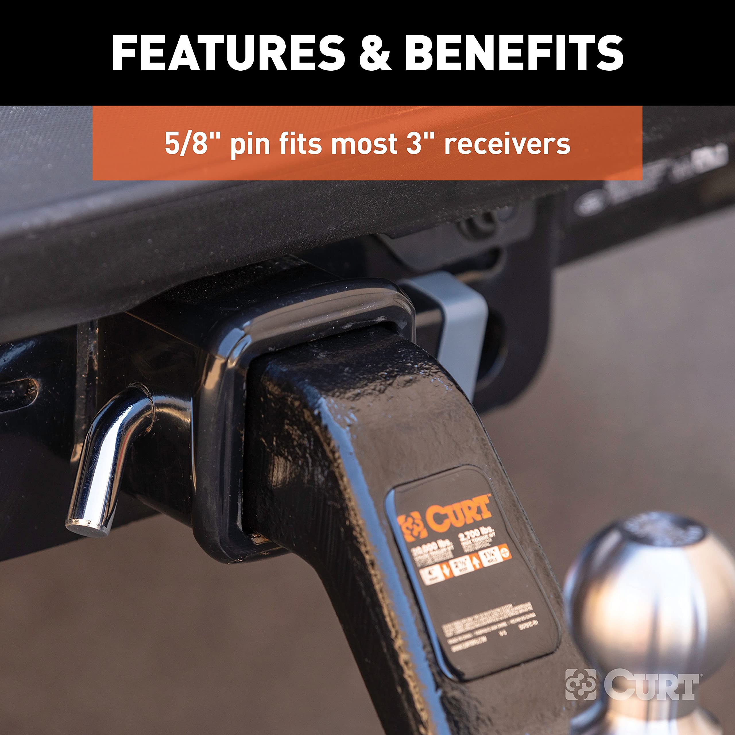 Two keys included with the CURT hitch lock for convenient locking and spare access.