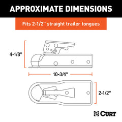 CURT K-5135 posi-lock latch close-up shows secure adjustment