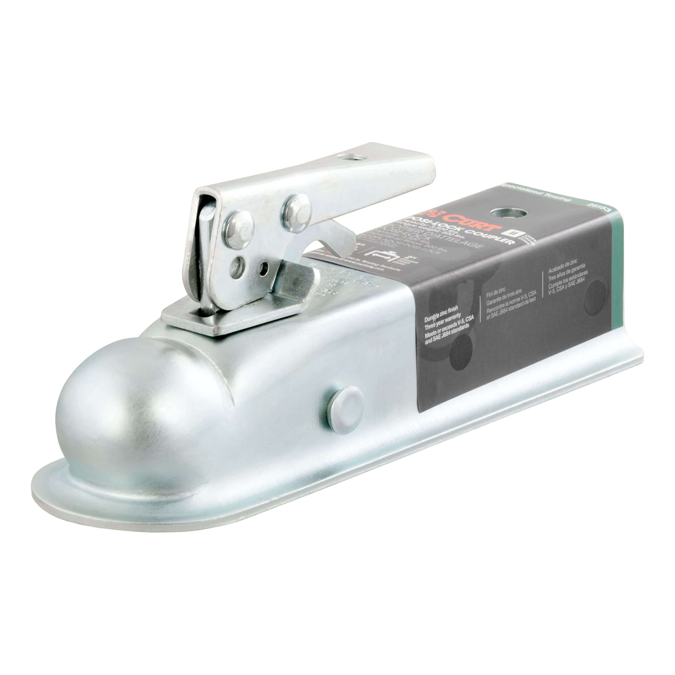 CURT K-5153 2in channel view shows a robust trailer coupler for reliable towing.
