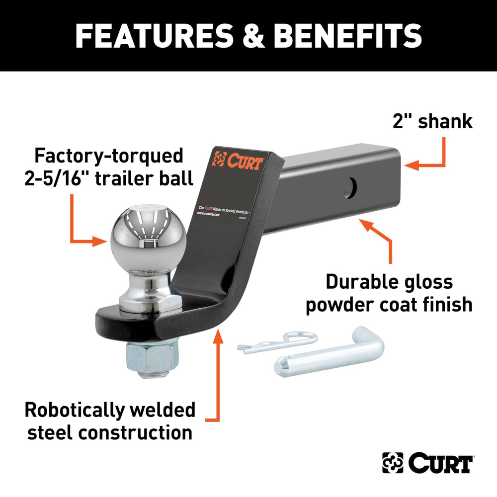 CURT 45042 features an 8-1-4 length for trailer alignment.