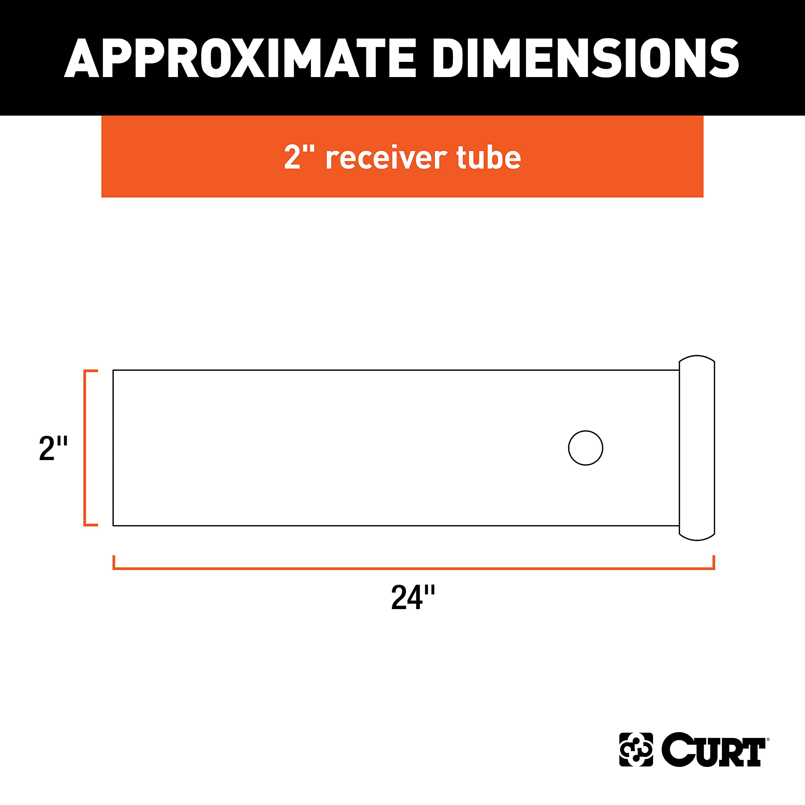 CURT 49240 receiver tube with 2x2 opening for standard ball mounts