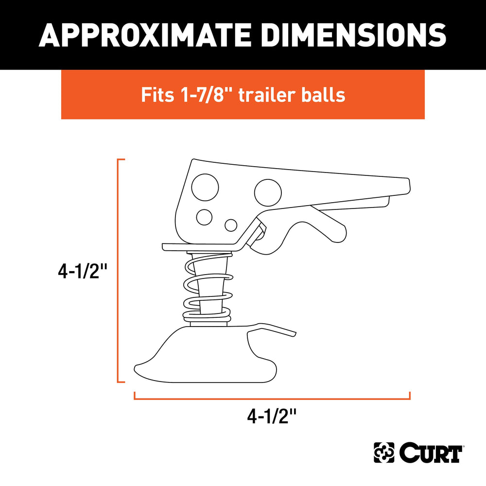 CURT Posi-Lock latch with adjustable bolt for precise tensioning.