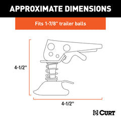 CURT Posi-Lock latch with adjustable bolt for precise tensioning.