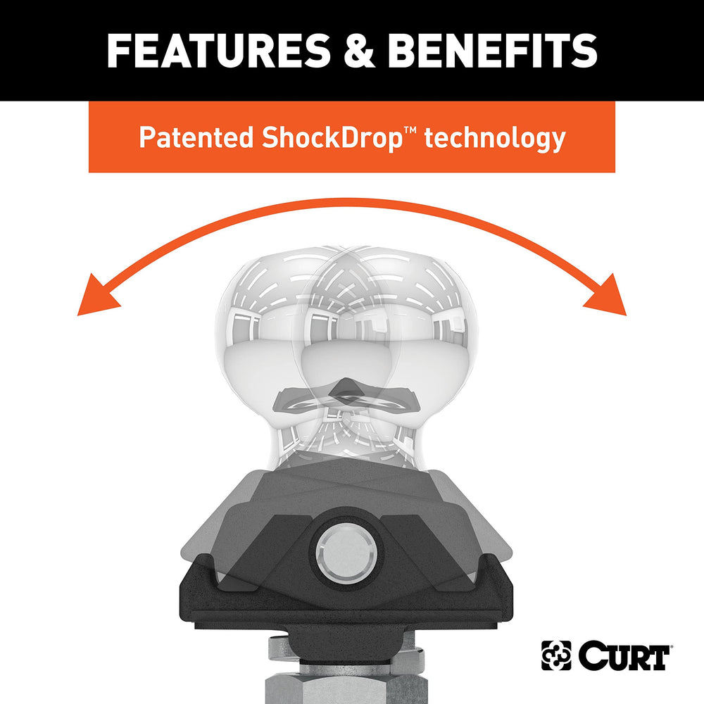 CURT RockerBall fits standard 2-1/2 inch tongue mounts and 1-inch hole.