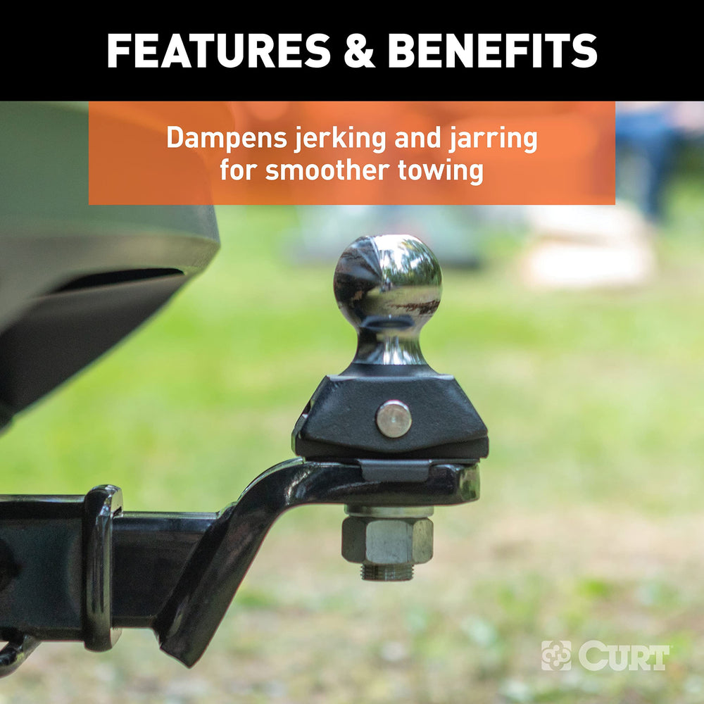 Cushioned isolators reduce rattling and vibration at the hitch connection.