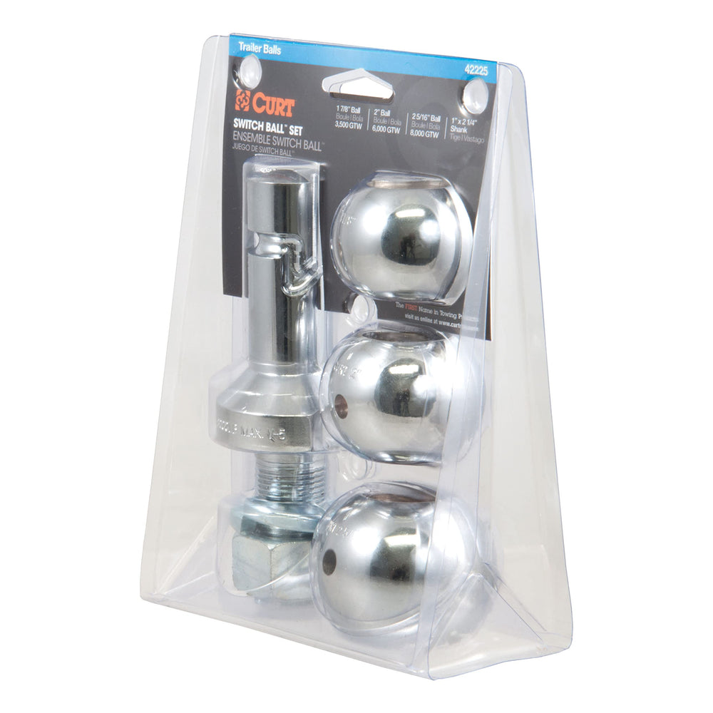 CURT Switch Ball bright nickel-chrome finish resists wear