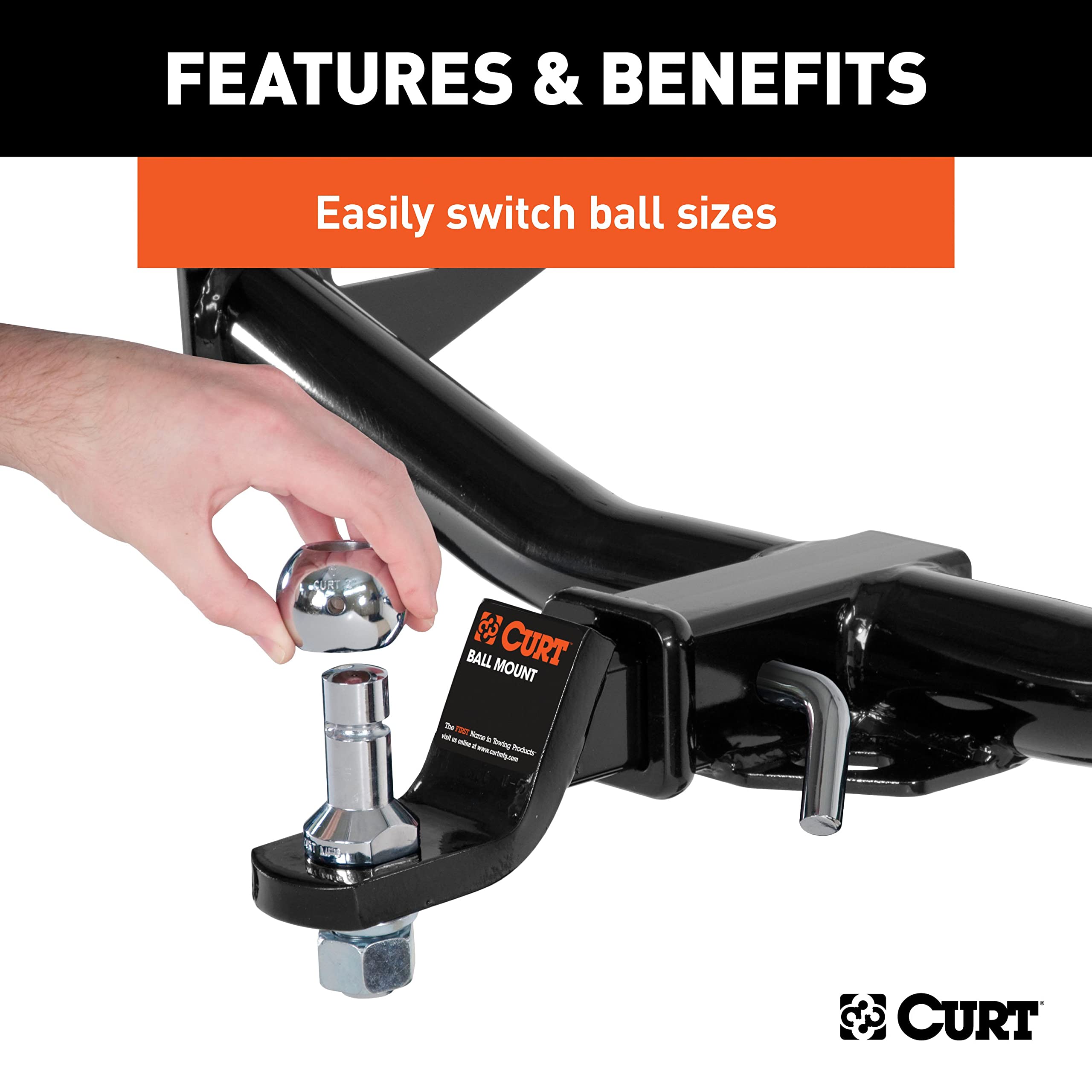 CURT Switch Ball shank length 2-1/4 in for solid mounting