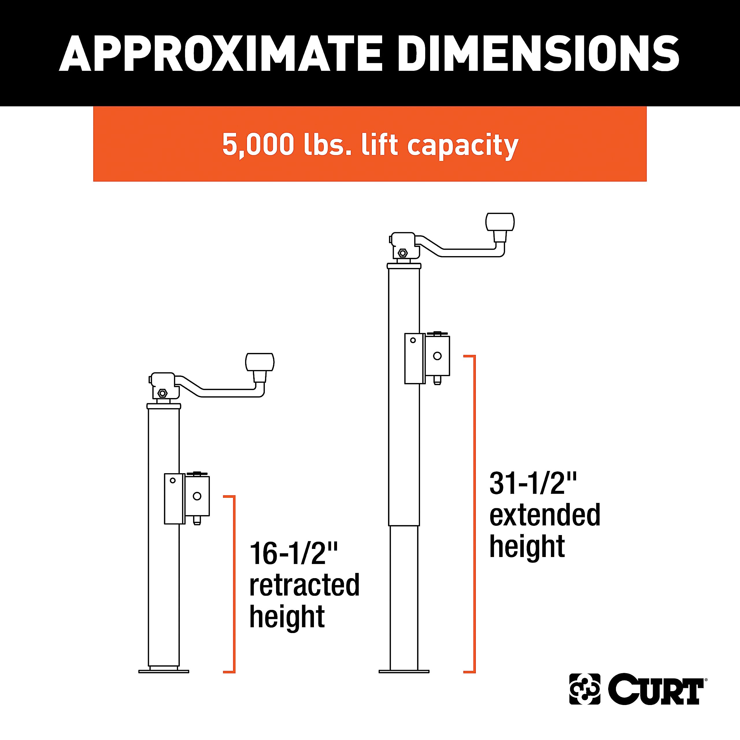 CURT swivel bracket offers ample clearance to avoid interference during travel.