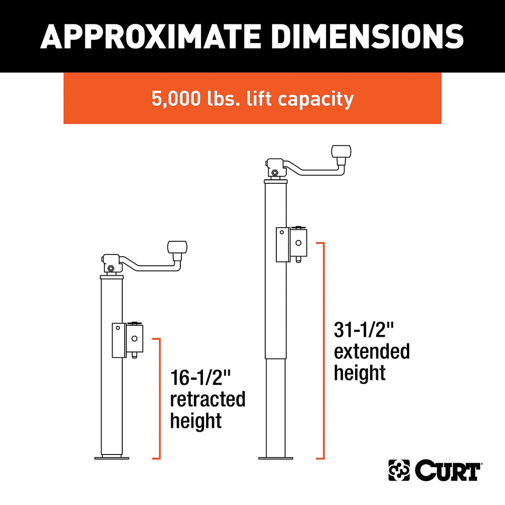 CURT swivel bracket offers ample clearance to avoid interference during travel.