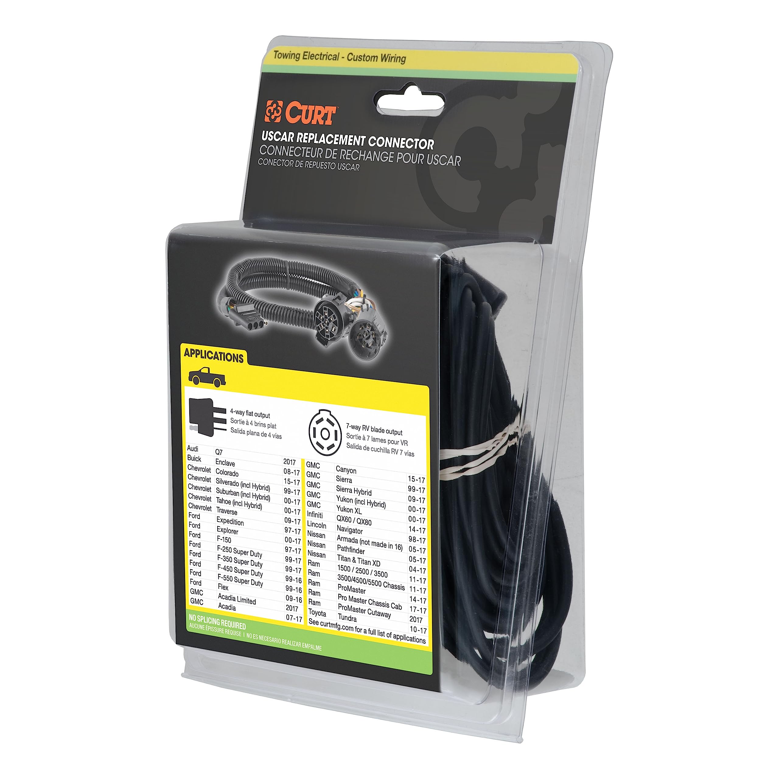 CURT T-Connector ergonomic plug-in simplifies trailer wiring setup.