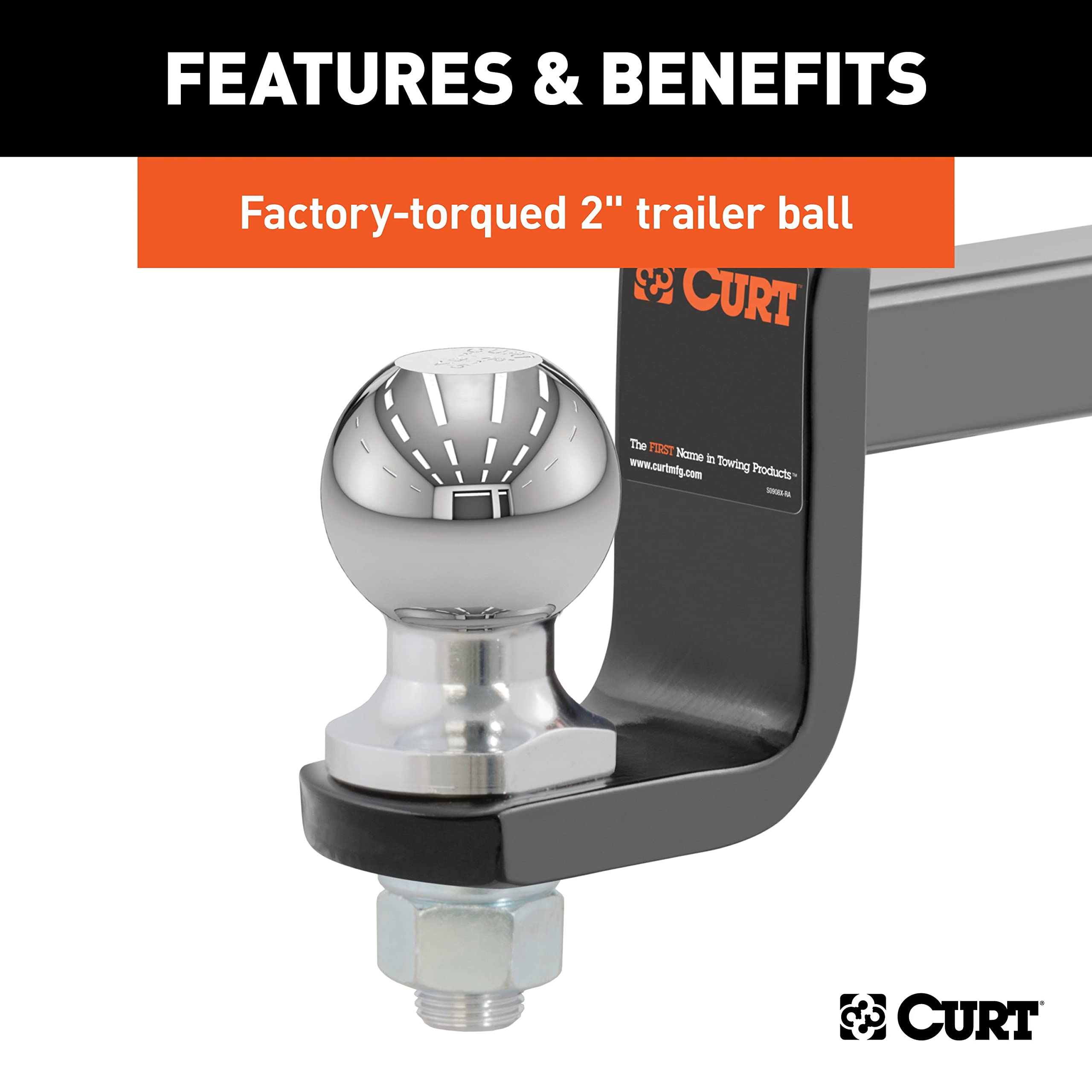 CURT ball mount CNC-formed welds ensure precise alignment