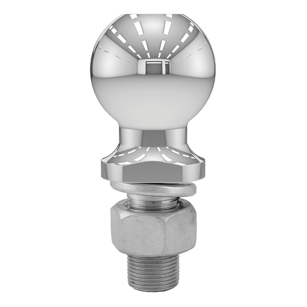 CURT chrome finish resists rain and dirt during towing.